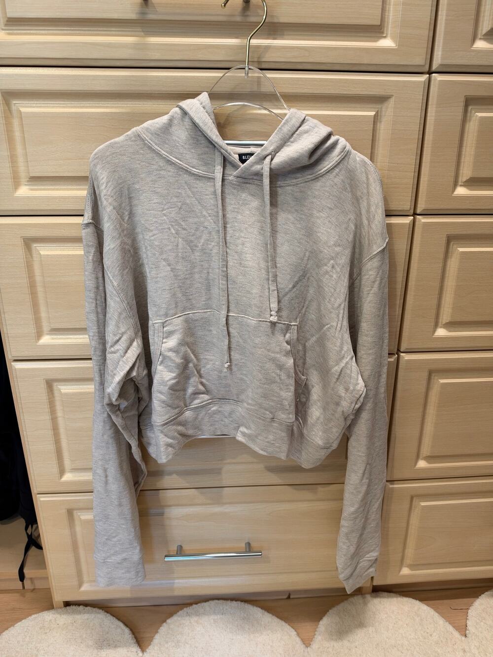 Bleusalt Kaia Crop Skater Hoodie Sand Size 2 Small / Medium